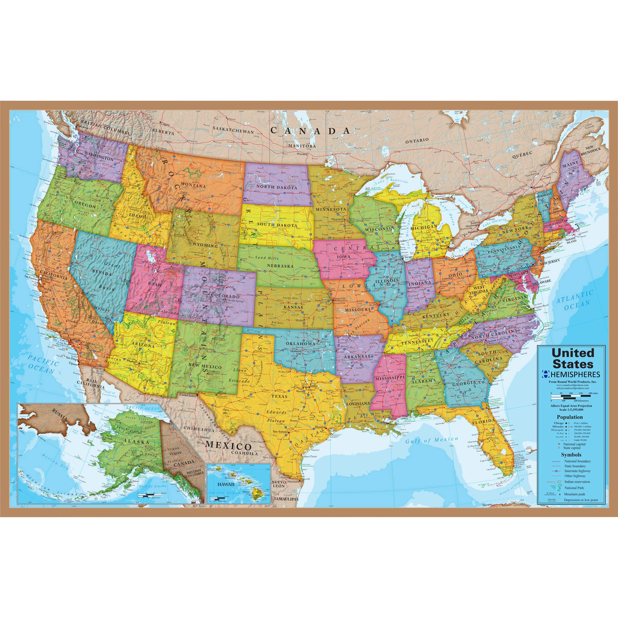Waypoint Geographic USA Map 500-Piece Jigsaw Puzzle, Puzzles for Kids, Jigsaw Puzzles for Endless Fun, Educational Puzzles for Personalized Gifts, 24″ x 36”