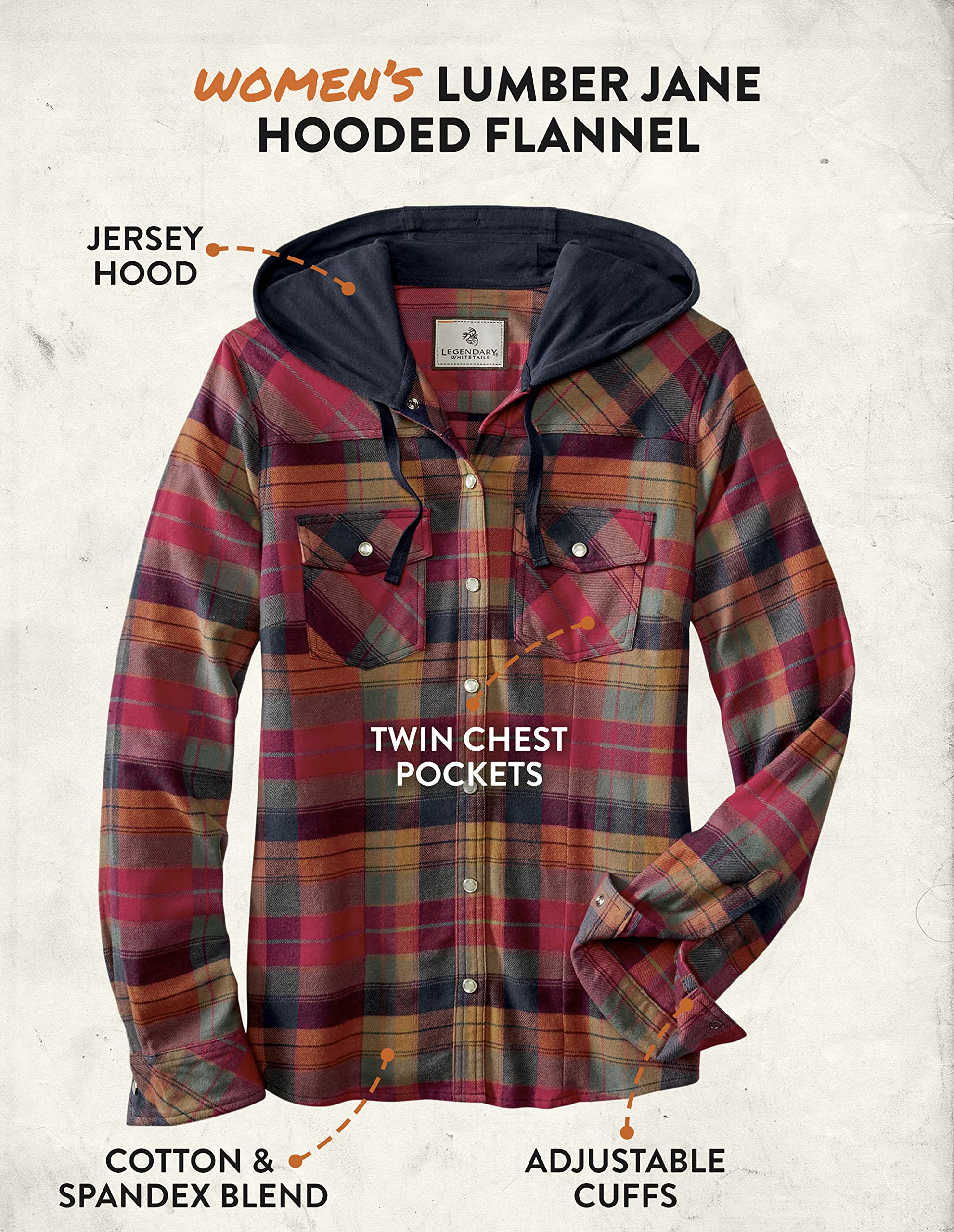 Legendary Whitetails Women's Lumber Jane Hooded Flannel Shirt