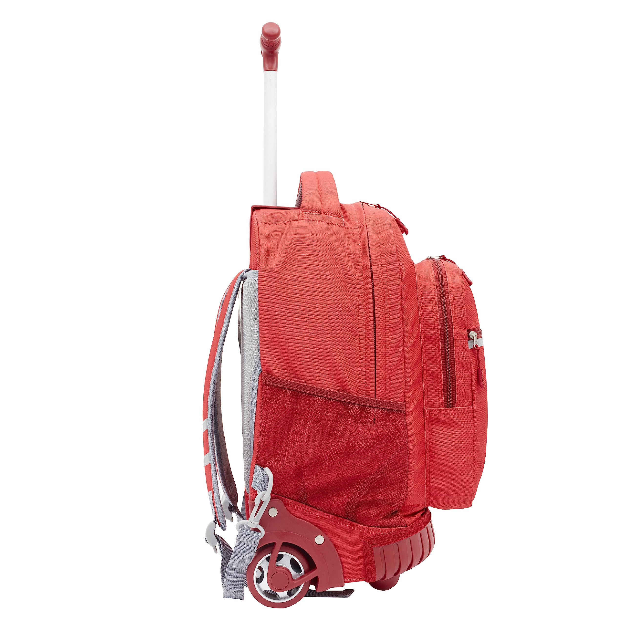 Travelers Club Rolling Backpack with Shoulder Straps, Red, 18-Inch