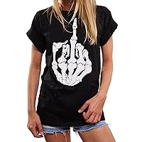 Oversized Gothic Clothing for Women - Plus Size Top with Skull Finger