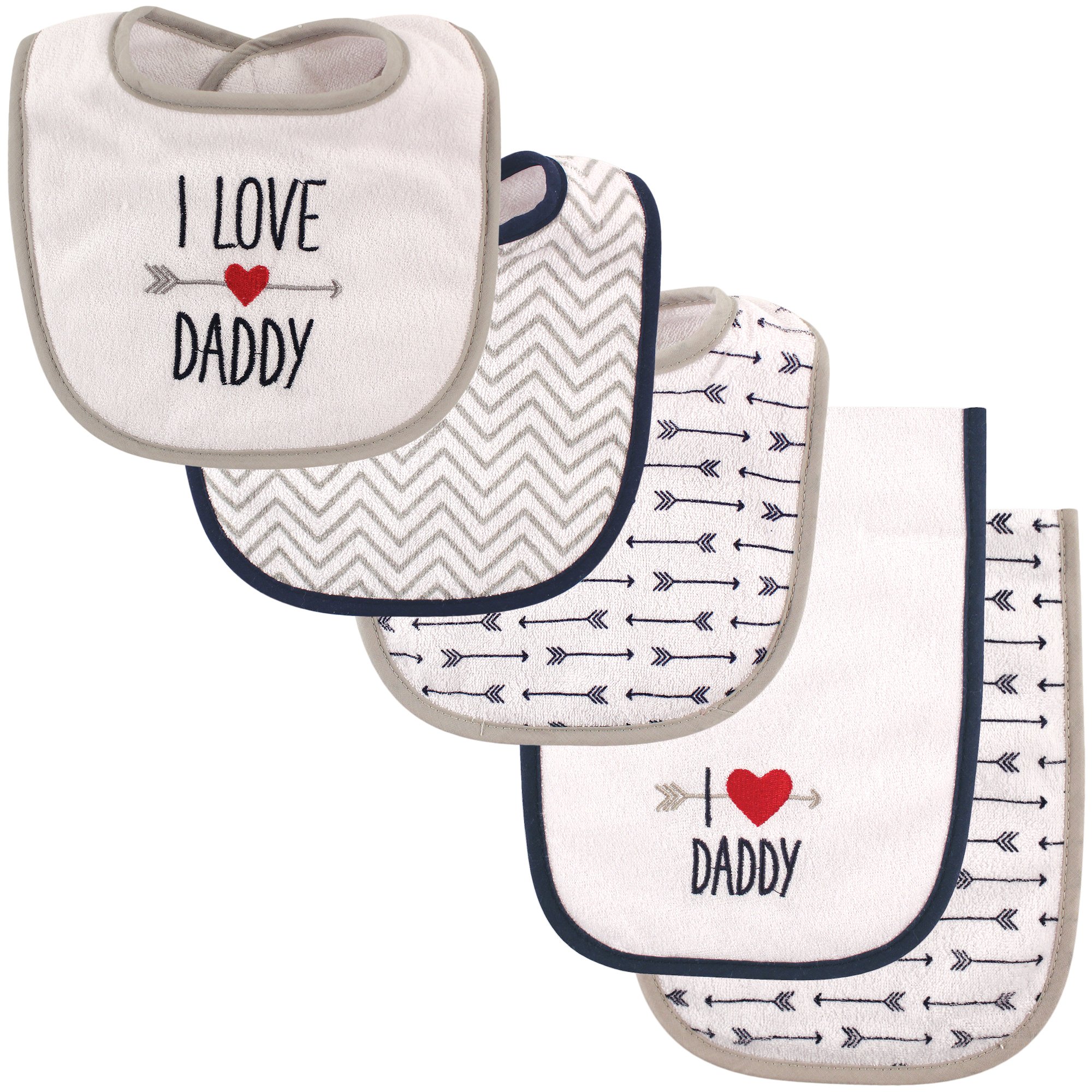 Luvable Friends Unisex Baby Bib and Burp Cloth Set, Boy Daddy, One Size