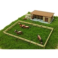 Train Railway Layout Farm Stable with Horses & Grass HO OO Scale