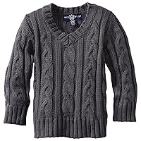 Wes and Willy Little Boys' Cable V Neck Sweater