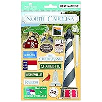 Paper House Productions Travel North Carolina 2D Stickers, 3-Pack