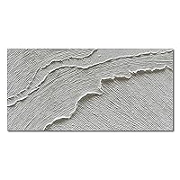 NANKAI Hand-painted 24x48 Thick Texture White texture Abstract Oil painting Beach Waves Landscape Oil Painting Home Wall Art Deco oil painting