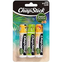 ChapStick Tropical Paradise Collection Mango, Lime and Coconut Lip Balm Tubes Variety Pack for Lip Care - 0.15 Oz (Pack of 3)