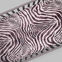 Baby Fitted Crib Sheet & White Zebra Animal Print Jungle for Baby Boys & Girls, Black, Standard
