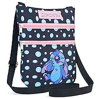 Disney Stitch Bag for Girls, Lilo and Stitch Cross Body Bag (Black)