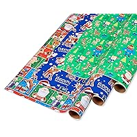 American Greetings 105 sq. ft. Christmas Wrapping Paper Bundle, Rudolph Designs (3 Rolls 30 in. x 14 ft.)