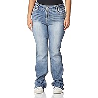 WallFlower Women's Luscious Curvy Bootcut Mid-Rise Insta Stretch Juniors Jeans (Standard and Plus), Andrea, 16 Plus