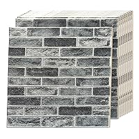 Art3d 10Pcs Large Size 52.5 Sq.FT 3D Self-Adhesive Foam Brick Wall Panels, Gray Stone(10 Pack)
