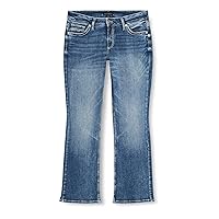 Silver Jeans Co. Women's Suki Mid Rise Curvy Fit Slim Bootcut Jeans, Medium Vintage, 24W x 31L