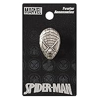 Marvel Spider-Man Head Pewter Lapel Pin,Silver,1