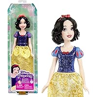 Mattel Disney Princess Toys, Snow White Fashion Doll, Sparkling Look with Black Hair, Brown Eyes & Hair Accessory, Inspired by the Movie