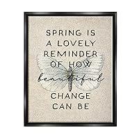 How Beautiful Change Can Be Quote Spring Butterfly, Design by Daphne Polselli, 24 x 30, Black Floater Framed
