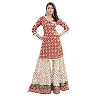 Indian Kurti for Womens With Palazzo/Pant | Rayon Embroidered Kurta Partywear Kurtis Dress For Women Tops Tunic