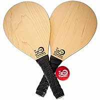 Vero American Birch Wood Frescobol Paddles Wrapped with Premium Padded Grips, Official Red & Orange Balls, Neoprene Protective Beach Bag. Made in USA.