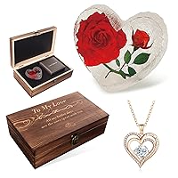 SKPAND Unique Handmade Birthday Gifts for Women Or Wife,Engraved Wooden Box Gifts for Mom On Mothers Day,Forever Rose Gifts for Her On Anniversary from Husband or Boyfriend