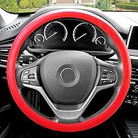 FH Group Universal Fit Silicone Snake Pattern with Massaging Grip Steering Wheel Cover fits most Cars, SUVs, Trucks, and Vans Red