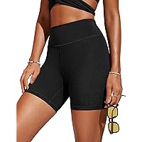 CRZ YOGA Women's Swim Shorts 5'' - High Waisted Board Shorts Athletic Bathing Suit Bottoms Boy Shorts with Liner
