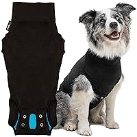 Suitical Recovery Suit for Dogs - Dog Surgery Recovery Suit with Clip-Up System - Breathable Fabric for Spay, Neuter, Skin Conditions, Incontinence - Medium Dog Suit, Black