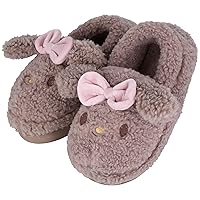 Anime My Melo Rabbit Fuzzy Slippers House Plush Slippers Open Back Closed Toe Slippers with Rubber Sole for Women
