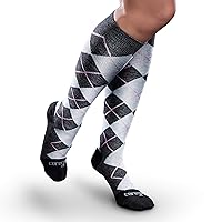 Core-Spun Mild (15-20mmHg) Support Patterned Knee High Socks-Pink Argyle