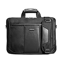 Versa Premium Business 13-inch to 17.3-Inch Laptop Briefcase Bag, Ballistic Nylon and Leather, Travel Friendly (EKB427BK17), Black