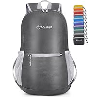 ZOMAKE Ultra Lightweight Hiking Backpack 20L - Packable Small Backpacks Water Resistant Daypack for Women Men(Medium Grey)