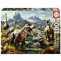 Educa - Fierce Dinosaurs - 1000 Piece Jigsaw Puzzle - Puzzle Glue Included - Completed Image Measures 26.77