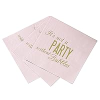 Talking Tables Glitterati Cocktail Disposable Table Napkins (16 Pack), Pink/Gold