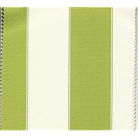 Waterproof Outdoor Canvas Stripes Fabric Per Yard 60 Inches Wide, Lime/Off White