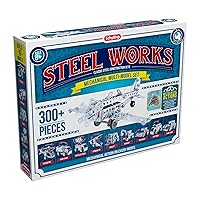 Schylling Brand Classic Steel Works Mechanical Multi-Model Construction Building Kit - 300 Piece All-Metal Set with Tools and Instructions Included - Ages 8-14