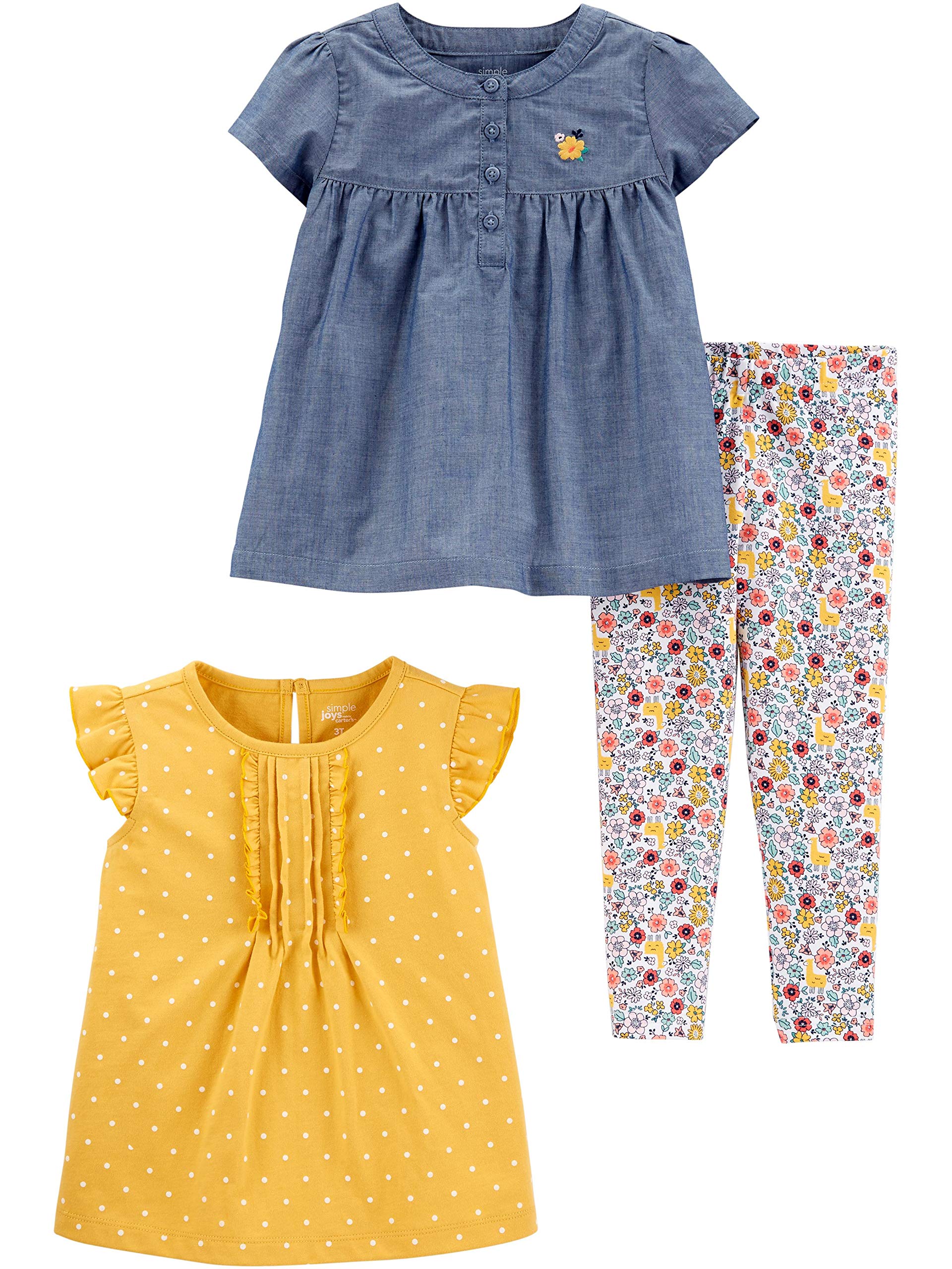 Simple Joys by Carter's Toddlers and Baby Girls' 3-Piece Playwear Set