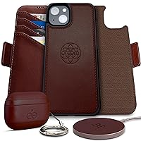 Dreem Bundle: Fibonacci Wallet-Case for iPhone 13 with Om Case for AirPods Pro 2 and Empower Wireless Charger Pad [Coffee]