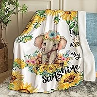 Sunflower Elephant Baby Blanket Gifts Sunflower Blanket You are My Sunshine Baby Blanket Sunflower and Elephant Decor Blankets of Sunshine Swaddle Blankets for Baby 40