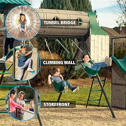 Lifetime 290704 Adventure Tunnel Swing Set, Earthtone