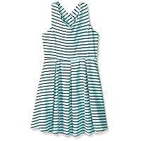 Girls' Sleeveless Knit Pleated Dress with Bow Back