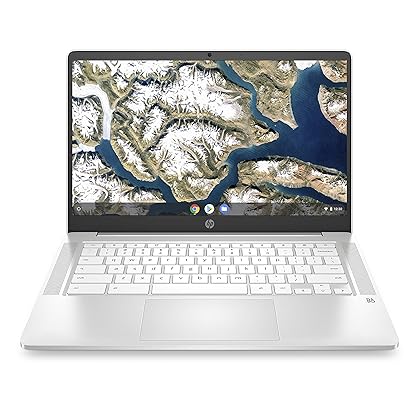 HP Chromebook 14-inch HD Laptop, Intel Celeron N4000, 4 GB RAM, 32 GB eMMC, Chrome (14a-na0020nr, Ceramic White)