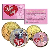 I Love Lucy Lucille Ball State Quarter & JFK Half Dollar US 2-Coin Set Licensed with COA