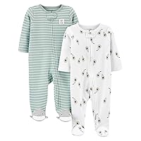 Simple Joys by Carter's Baby 2-Way Zip Thermal Footed Sleep and Play, Pack of 2