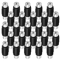 GE 25-Pack RCA Coupler Adapter, Female-to-Female Connectors in Resealable Bag, for Audio Video RCA Cables, Composite Component Extender Barrel, Connect Cables to Extend Length, 51241