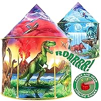W&O Dinosaur Discovery Kids Tent with Roar Button, Dinosaur Tent, Best Easter Toys for Boys & Girls, Pop Up Tent for Kids, Dinosaur Toys for Kids, Kids Tent Indoor & Outdoor