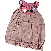 RaanPahMuang Brand Rounded Collar Girls Shirt Flower Stitch Shirt - Puce Pink