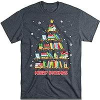 Merry Christmas Tree Shirt Love Reading Books Librarian Nerd, Book Lover Bookworm T-Shirt