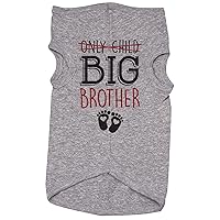 Only Child Shirt for Dogs/ONLY Child, Big Brother - Red Text/Puppy Tee/Dog Clothing - Small