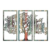 Venovez 3 Piece Life Tree Color (Metal-Wood) Wall Art, Tree Of Life Wall Decor, Wall Hanging, Wall Decor Old Tree, Nautical Tree Of