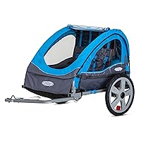 Instep Sync and Take 2 Bike Trailer for Kids, Single and Double Seat Options, 5-Point Harness, Folding Frame, Quick Release Wheels, Easy Storage, With Bug Screen & Weather Shield, Bike Attachment