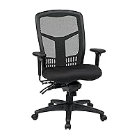 Office Star ProGrid Breathable Mesh Manager's Office Chair with Adjustable Seat Height, Multi-Function Tilt Control and Seat Slider, High Back, Coal FreeFlex Fabric