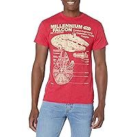 STAR WARS Men's Millennium Falcon Detailed Drawing T-Shirt
